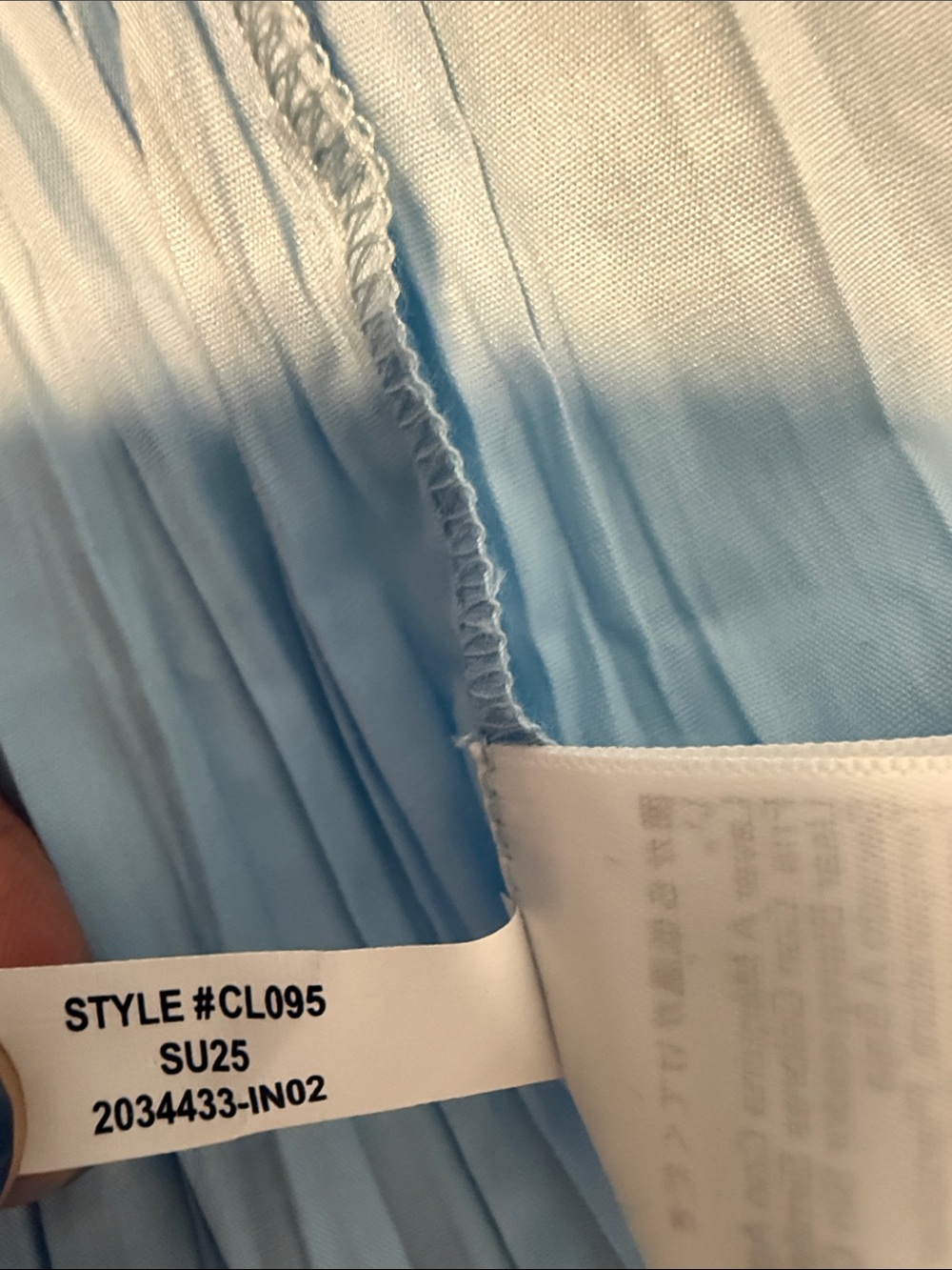 NWOT J. Crew Light Blue & Red Catania Crinkled Maxi Dress, size XL - Picture 7 of 7